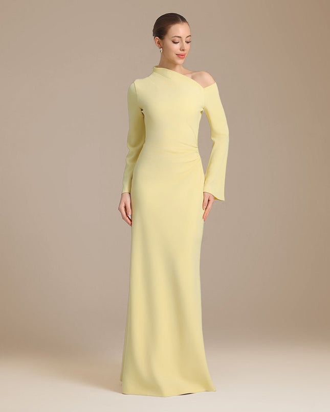 Juliette | Bare Shoulder Crepe Maxi Dress