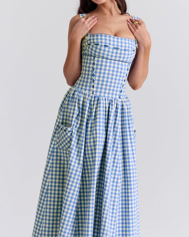 Juno | Fitted Waist Gingham Sundress