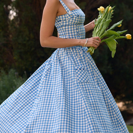 Juno | Fitted Waist Gingham Sundress