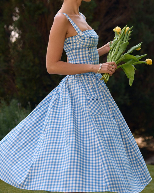 Juno | Fitted Waist Gingham Sundress