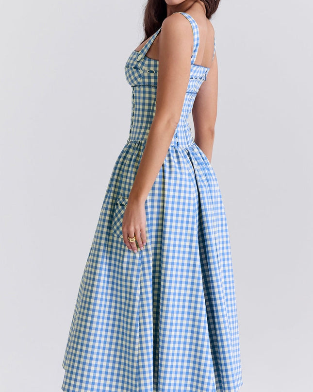 Juno | Fitted Waist Gingham Sundress
