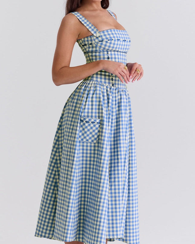 Juno | Fitted Waist Gingham Sundress