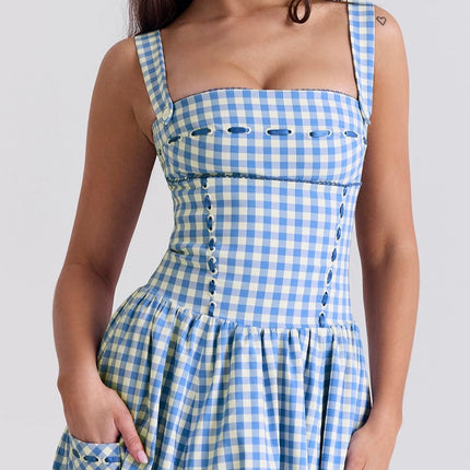 Juno | Fitted Waist Gingham Sundress