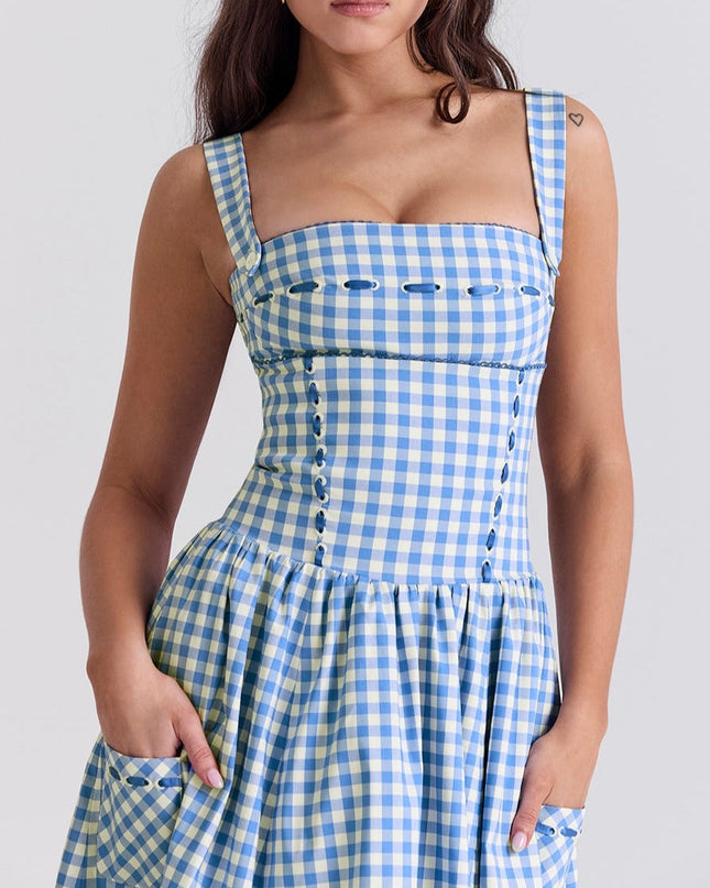 Juno | Fitted Waist Gingham Sundress