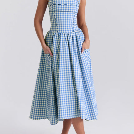 Juno | Fitted Waist Gingham Sundress