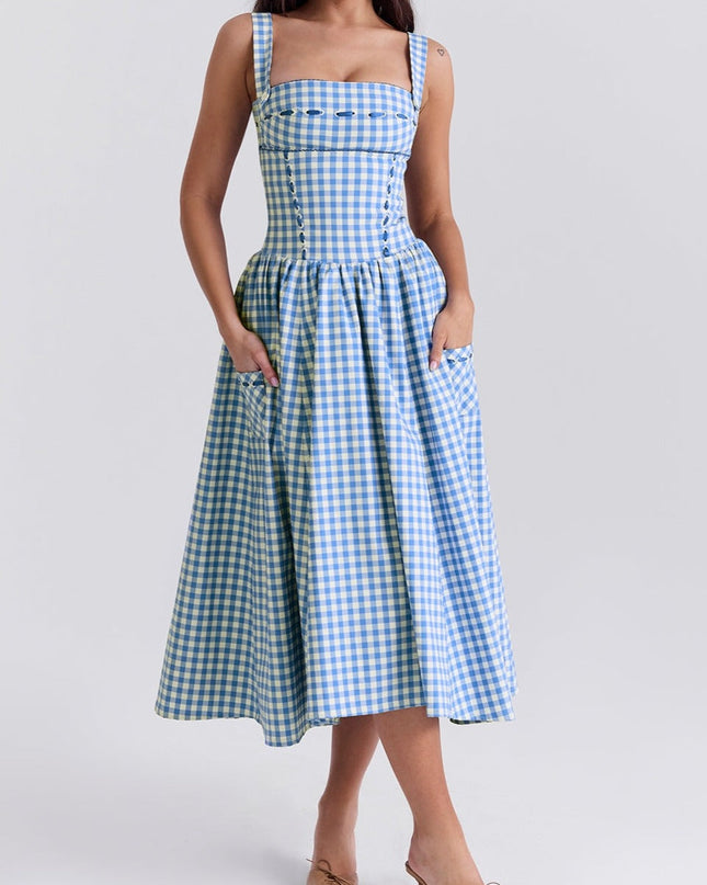 Juno | Fitted Waist Gingham Sundress