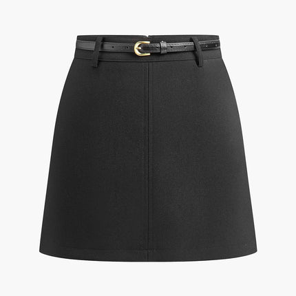 Kendall | Slim Fit Mini Skort With Belt
