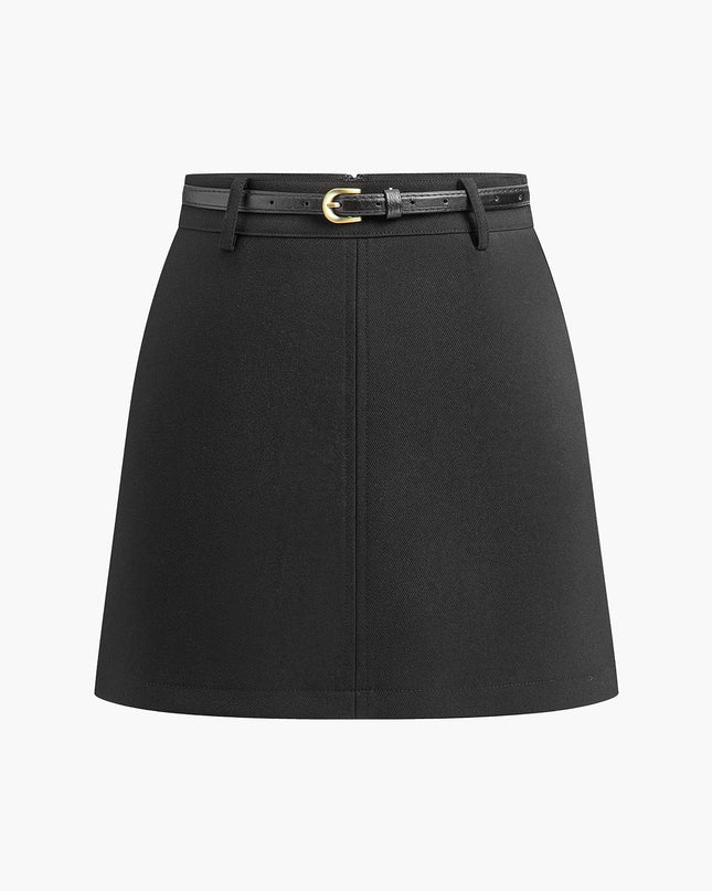 Kendall | Slim Fit Mini Skort With Belt