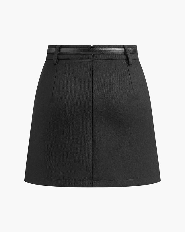 Kendall | Slim Fit Mini Skort With Belt