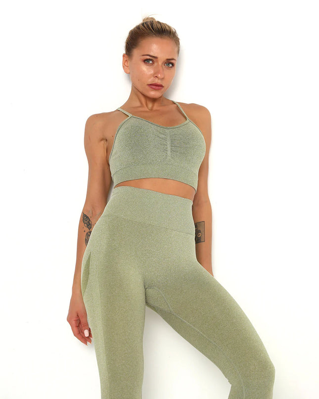 Apex | Seamless Sports Bra – Elevate Your Activewear - Dark Khaki