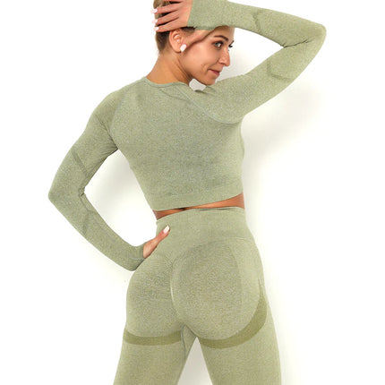 Apex | Long Sleeve Seamless Top – Sculpted Style with Everyday Performance - Dark Khaki
