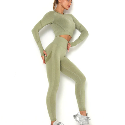 Apex | Long Sleeve Seamless Top – Sculpted Style with Everyday Performance - Dark Khaki