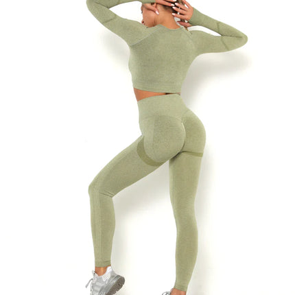 Apex | Long Sleeve Seamless Top – Sculpted Style with Everyday Performance - Dark Khaki