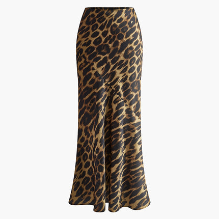 Kira | Slim Fit Leopard Print Maxi Skirt
