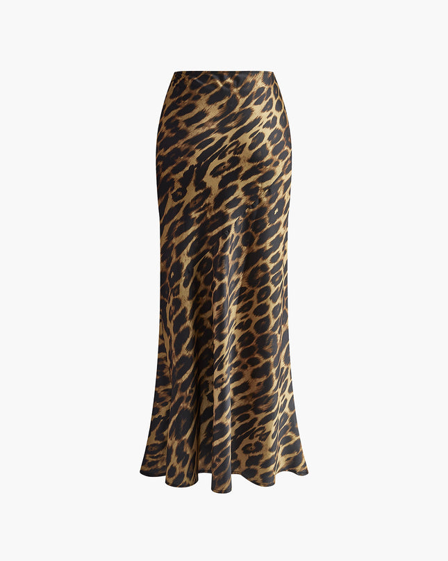 Kira | Slim Fit Leopard Print Maxi Skirt