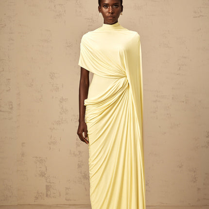 Larissa | Asymmetrical Draped Cape Prom Dress Set
