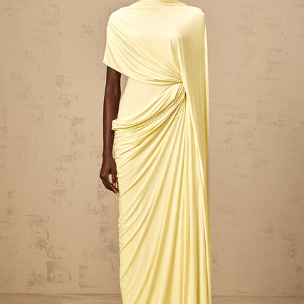 Larissa | Asymmetrical Draped Cape Prom Dress Set