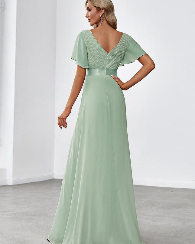 Larissa | Empire Waist Flutter Sleeve Bridesmaid Dress