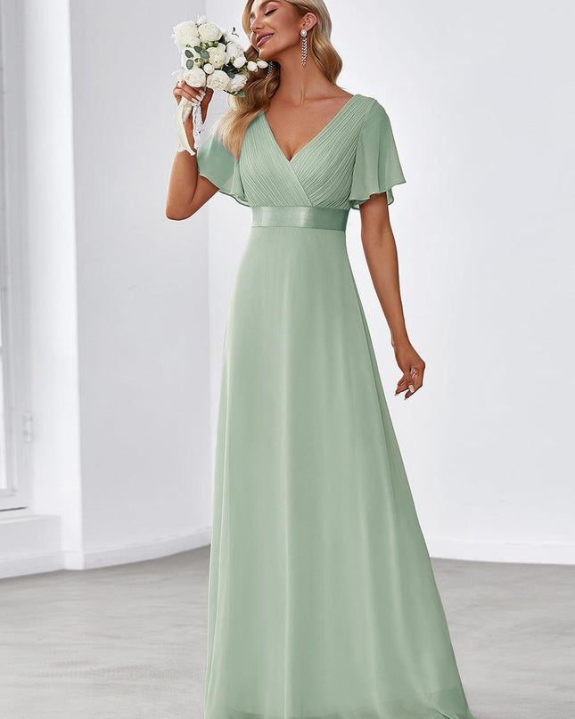 Larissa | Empire Waist Flutter Sleeve Bridesmaid Dress