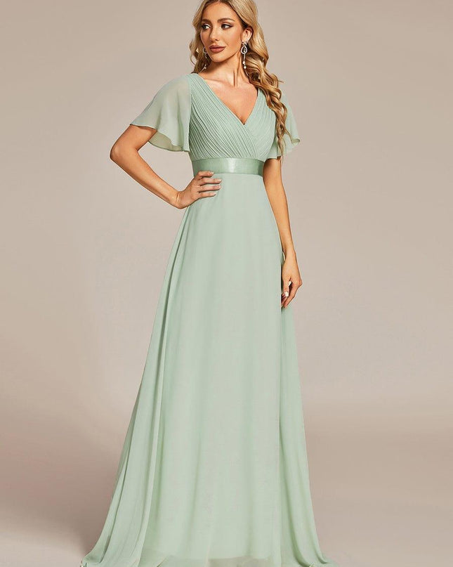 Larissa | Empire Waist Flutter Sleeve Bridesmaid Dress