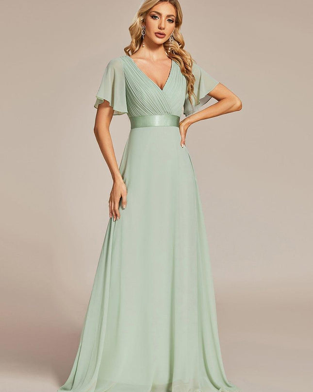 Larissa | Empire Waist Flutter Sleeve Bridesmaid Dress