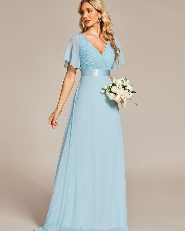 Larissa | Empire Waist Flutter Sleeve Bridesmaid Dress