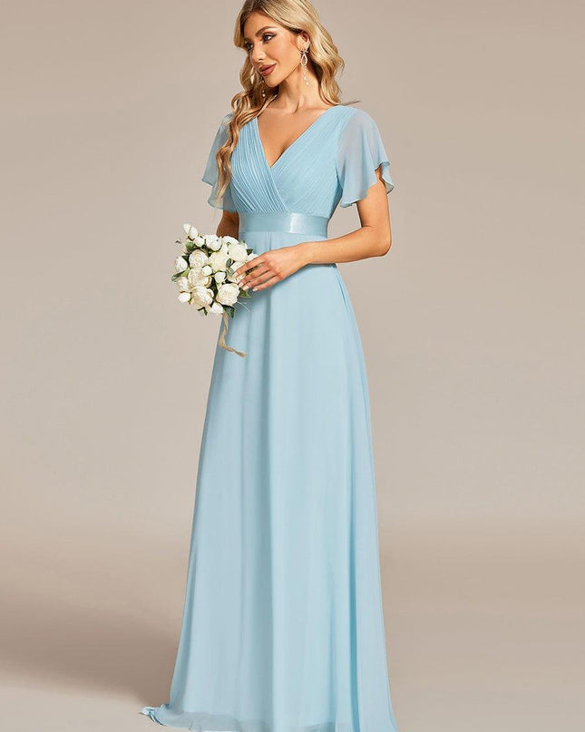 Larissa | Empire Waist Flutter Sleeve Bridesmaid Dress