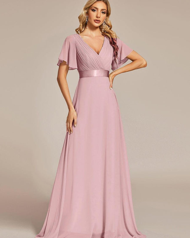 Larissa | Empire Waist Flutter Sleeve Bridesmaid Dress