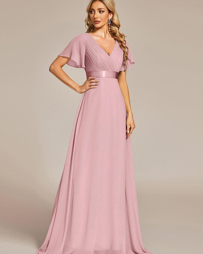 Larissa | Empire Waist Flutter Sleeve Bridesmaid Dress