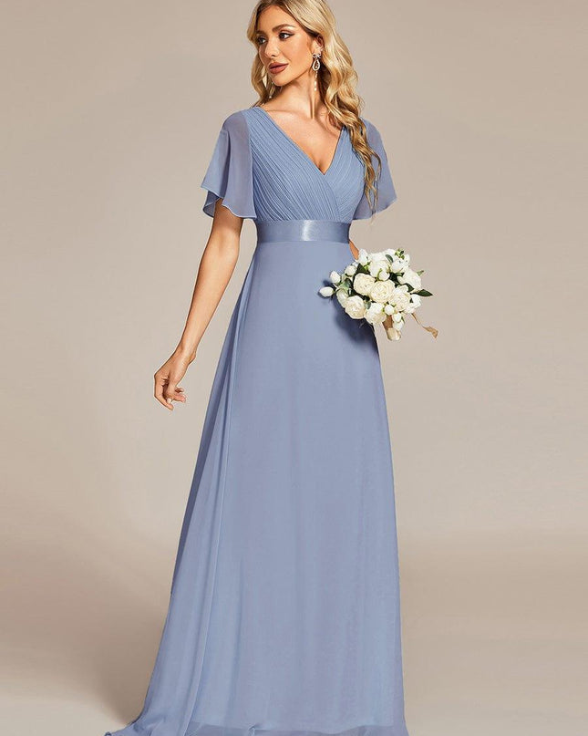 Larissa | Empire Waist Flutter Sleeve Bridesmaid Dress