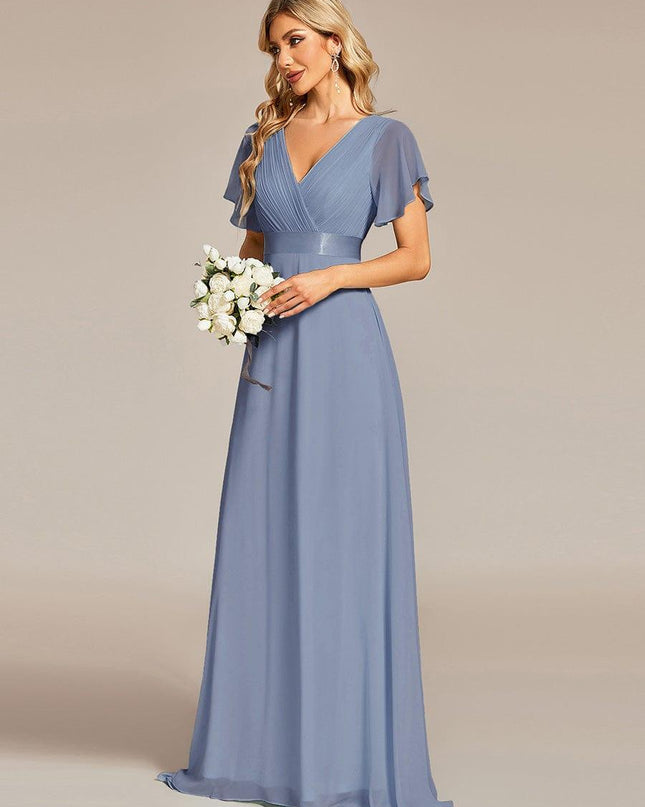 Larissa | Empire Waist Flutter Sleeve Bridesmaid Dress