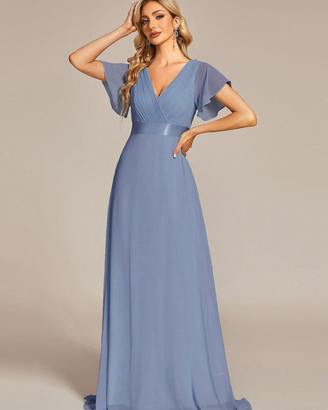 Larissa | Empire Waist Flutter Sleeve Bridesmaid Dress