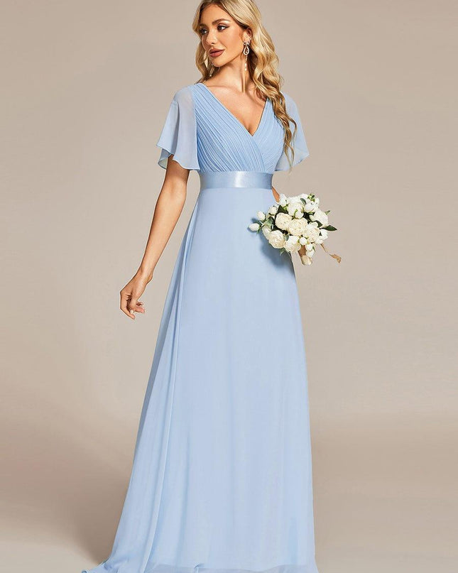 Larissa | Empire Waist Flutter Sleeve Bridesmaid Dress