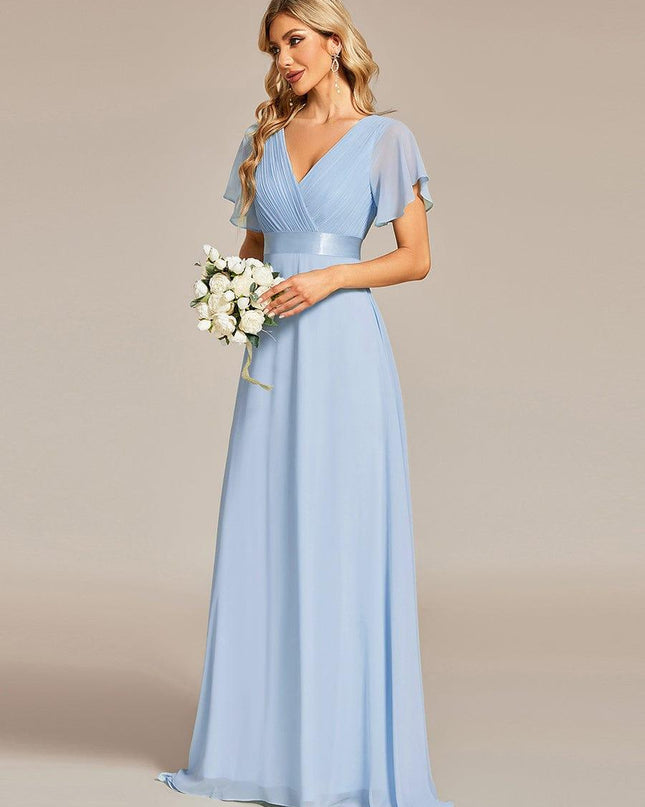 Larissa | Empire Waist Flutter Sleeve Bridesmaid Dress