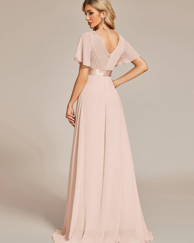 Larissa | Empire Waist Flutter Sleeve Bridesmaid Dress