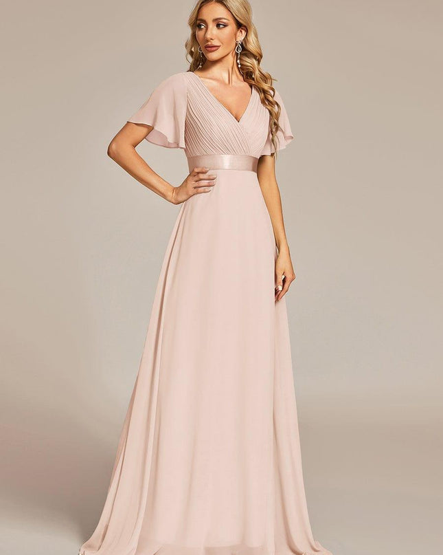 Larissa | Empire Waist Flutter Sleeve Bridesmaid Dress