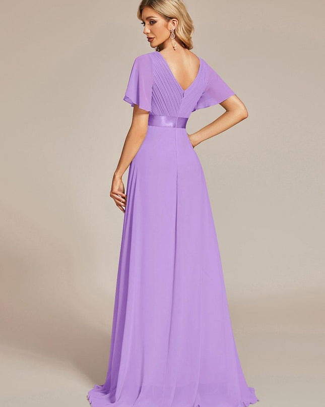 Larissa | Empire Waist Flutter Sleeve Bridesmaid Dress