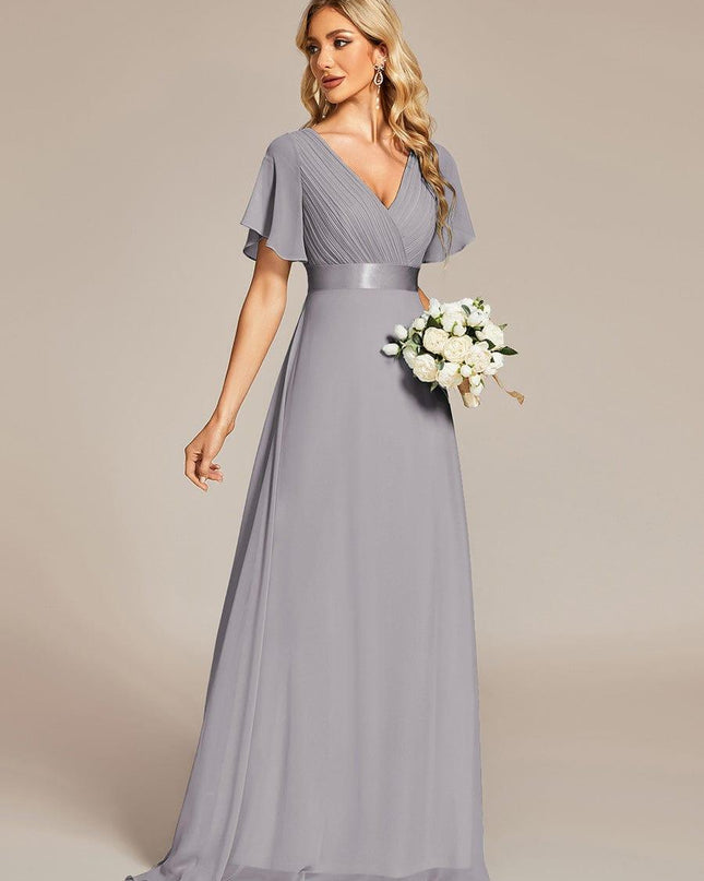 Larissa | Empire Waist Flutter Sleeve Bridesmaid Dress