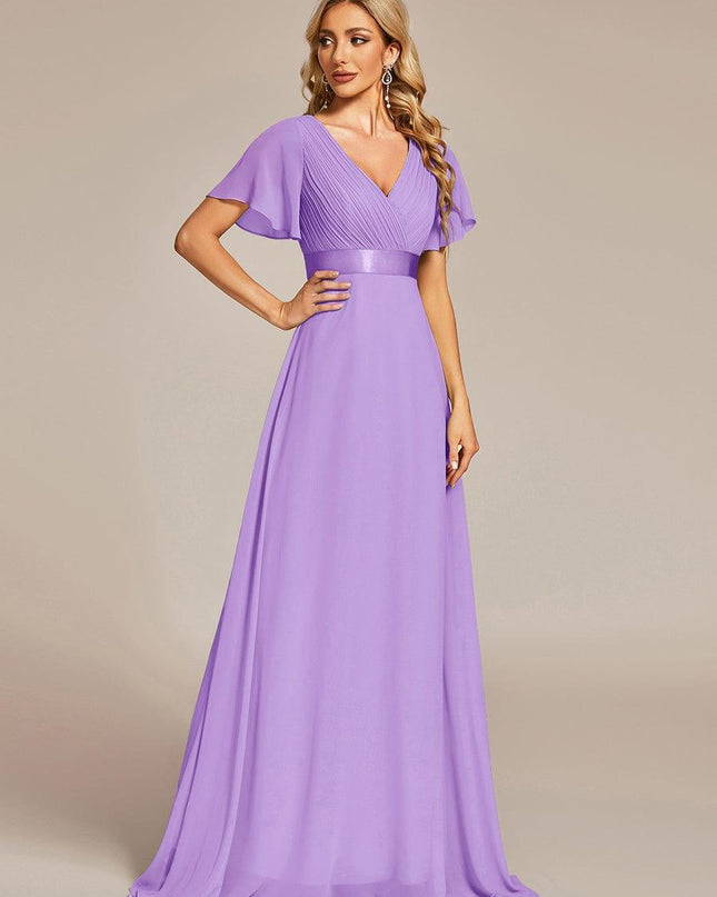 Larissa | Empire Waist Flutter Sleeve Bridesmaid Dress