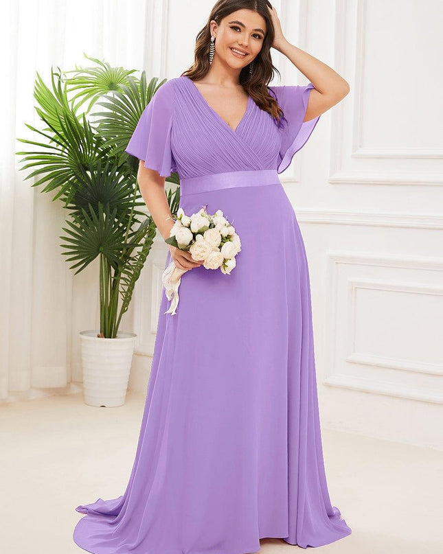 Larissa | Empire Waist Flutter Sleeve Bridesmaid Dress