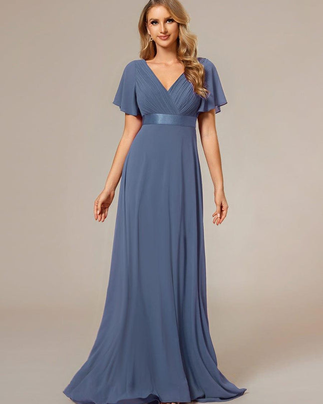 Larissa | Empire Waist Flutter Sleeve Bridesmaid Dress