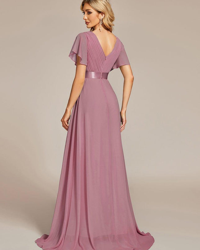Larissa | Empire Waist Flutter Sleeve Bridesmaid Dress