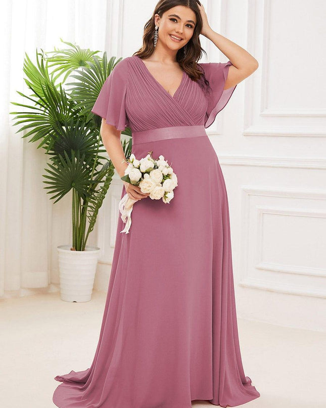 Larissa | Empire Waist Flutter Sleeve Bridesmaid Dress