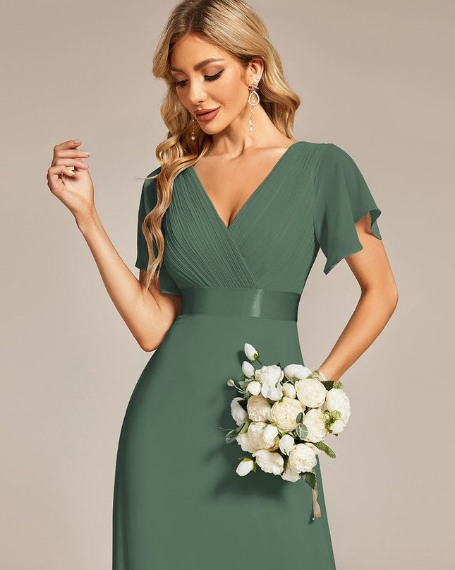 Larissa | Empire Waist Flutter Sleeve Bridesmaid Dress
