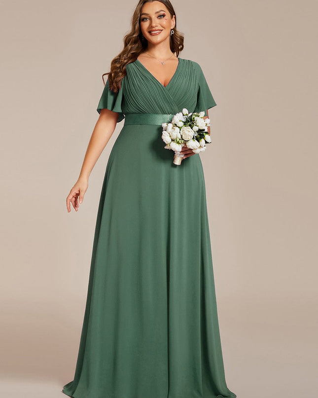 Larissa | Empire Waist Flutter Sleeve Bridesmaid Dress
