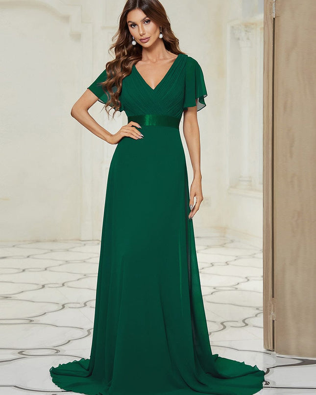Larissa | Empire Waist Flutter Sleeve Bridesmaid Dress