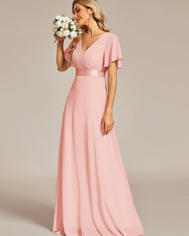 Larissa | Empire Waist Flutter Sleeve Bridesmaid Dress