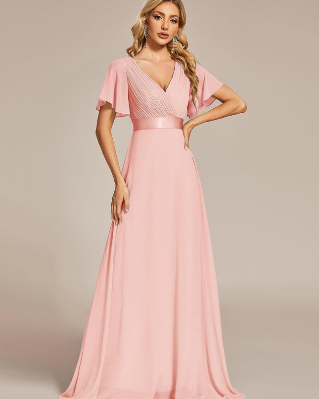 Larissa | Empire Waist Flutter Sleeve Bridesmaid Dress