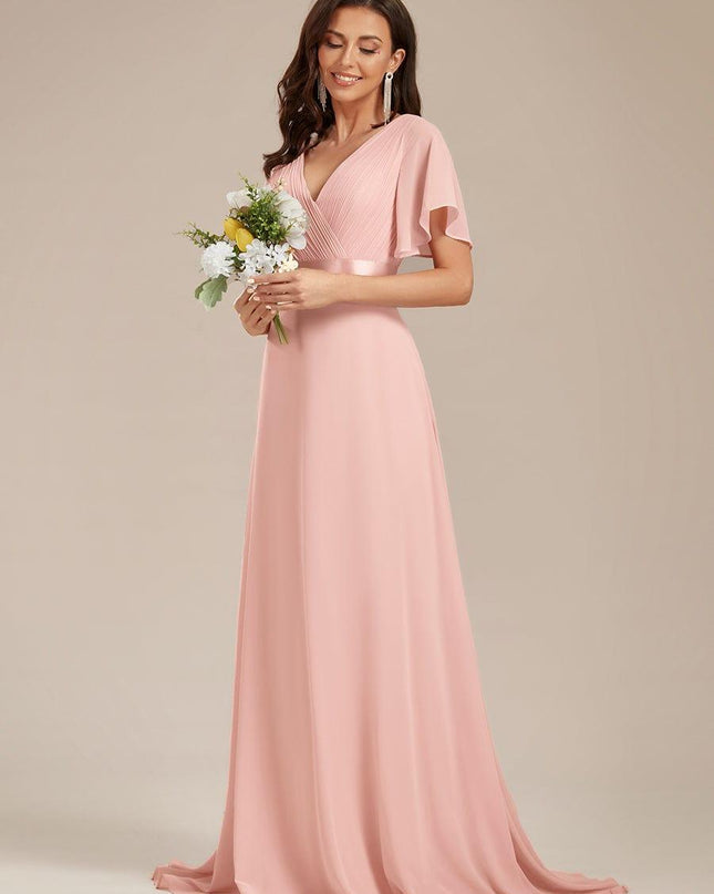 Larissa | Empire Waist Flutter Sleeve Bridesmaid Dress