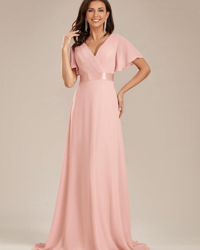 Larissa | Empire Waist Flutter Sleeve Bridesmaid Dress